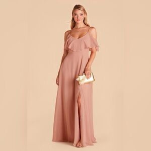 NWT Birdy Grey Jane size large dusty rose draped flutter sleeve bridesmaid dress